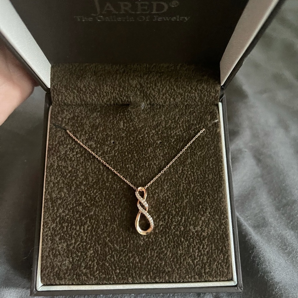 Rose Gold and Diamond Infinity Necklace